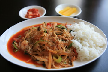  Rice with Stir-fried Glass Noodles and Vegetables