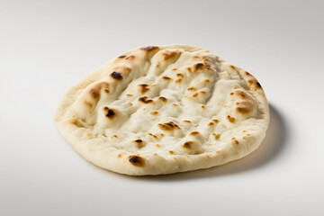 Naan isolated on white background, Delicious food. Generative AI