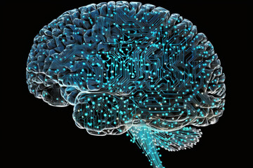 Brain of Artificial Intelligence Machine, Artificial Intelligence Brain | Generative Art 