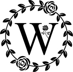 Floral Wreath Monogram Design