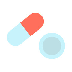 カプセル薬と錠剤。フラットなベクターイラスト。
A capsule and a tablet. Flat designed vector illustration.