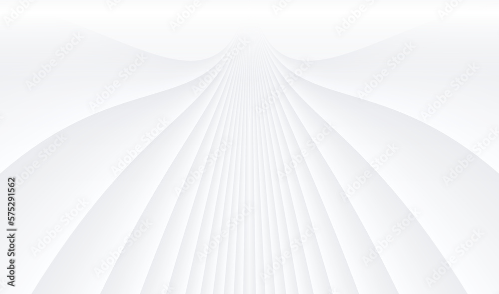 Poster Abstract white background with 3d lines pattern,  architecture minimal white gray striped background
