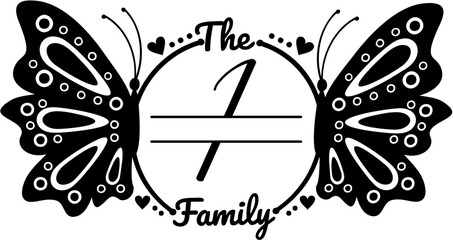 The Family Butterfly Monogram Design