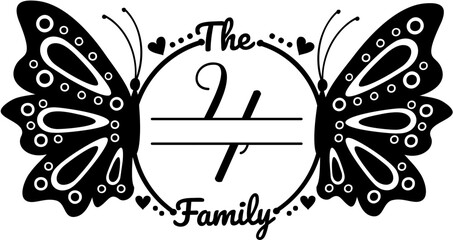 The Family Butterfly Monogram Design