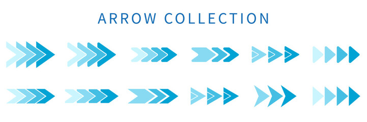 Set of blue arrow colection for template desgin