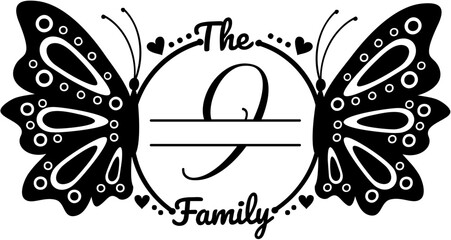 The Family Butterfly Monogram Design