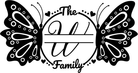 The Family Butterfly Monogram Design
