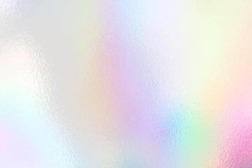 Silver iridescent foil texture, pastel unicorn rainbow background, vector illustration. - obrazy, fototapety, plakaty
