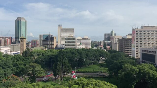 Panoramic view on Africa Unity Square in Harare