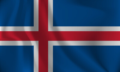 Obraz premium Flag of Iceland, with a wavy effect due to the wind.