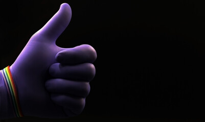 LGBT bracelet on black background