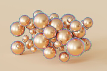 ball  gold  background 3d render