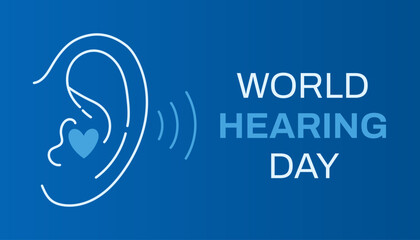 World Hearing Day or International Ear Care Day. March 3. Holiday concept. Background, banner, card, poster with text