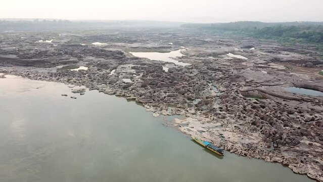 Sam Phan Bok Landmark Nature Travel Place Aerial View of Ubon Ratchathani, Thailand