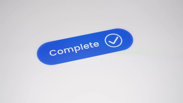 Woman pressing pay button. Online shopping concept.