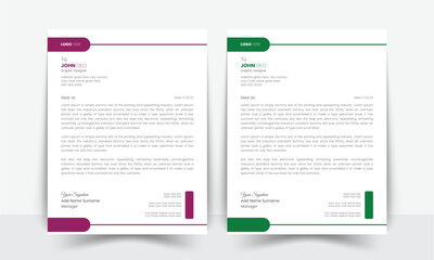 Modern business letterhead in abstract design