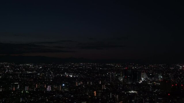 ビル建物、都市、風景、素材、ビジネス、東京　新宿　都庁からの眺望、超高層ビル群、夜景、