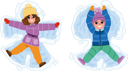 kid snow angel vector