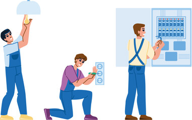 electrician worker vector