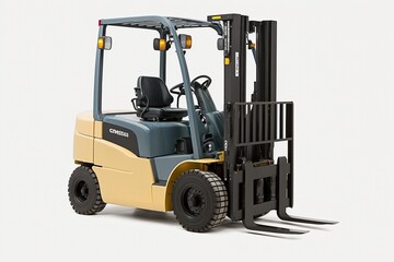 Isolated Fork Truck on White Background for Logistics and Transportation