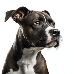 Staffordshire Bull Terrier dog on a white background