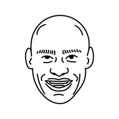 vector face of a bald man