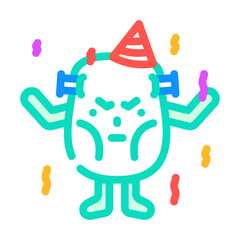 Fototapeta premium party monster alien color icon vector illustration
