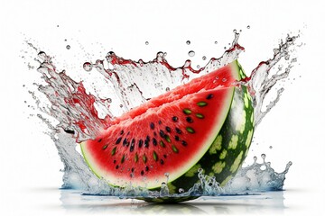 Fresh and Juicy Isolated Watermelon on White Background