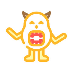 beast monster alien color icon vector illustration