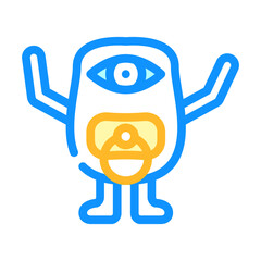 baby monster alien color icon vector illustration