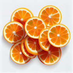 top down illustration of a sliced orange ,ai generated