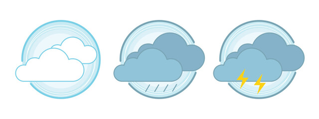 Fototapeta premium Vector illustration of a weather set cloud