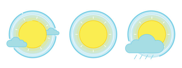 Vector illustration of a weather set sun