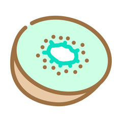 cut kiwi fruit color icon vector illustration