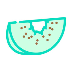 slice fresh kiwi color icon vector illustration