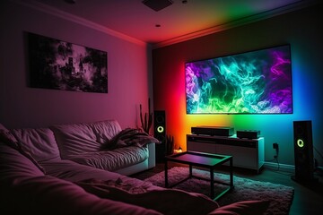Luminous living room , smart LED
