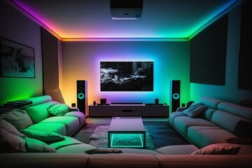 Luminous living room , smart LED