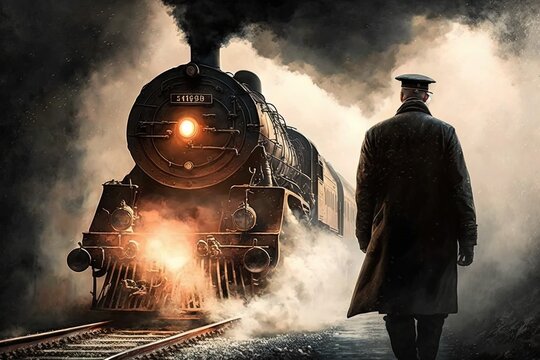 Charmed by Fire and Smoke - A Voyage to Unforgettable Realms on a Magical Steam Train Generative AI