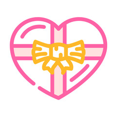 gift chocolate candy food color icon vector illustration