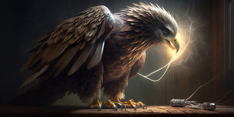 Eeagle Background, Blue eyes, Gernerative AI