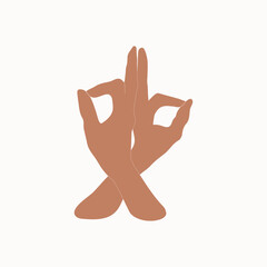 Obraz premium Hand. Vedic. Yoga. Asana. Astralogy