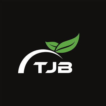 TJB letter nature logo design on black background. TJB creative initials letter leaf logo concept. TJB letter design.