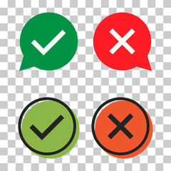 Set of check do dos mark, correct wrong sign, vector illustration choice icon © koblizeek