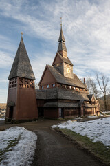 Fototapeta na wymiar Die Stabkirche in Hahnenklee im Winter