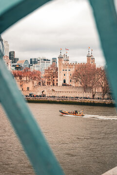 view of the tower of london from the tower bridge 