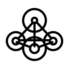 Fototapeta premium element molecular structure line icon vector illustration