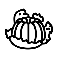 peeled clementine line icon vector illustration