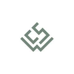 logo design letter CWS unique