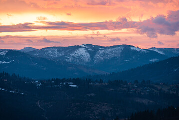 Sunrise over the mountains 