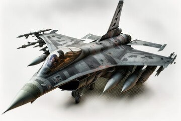 an isolated F 16 fighter jet. Generative AI